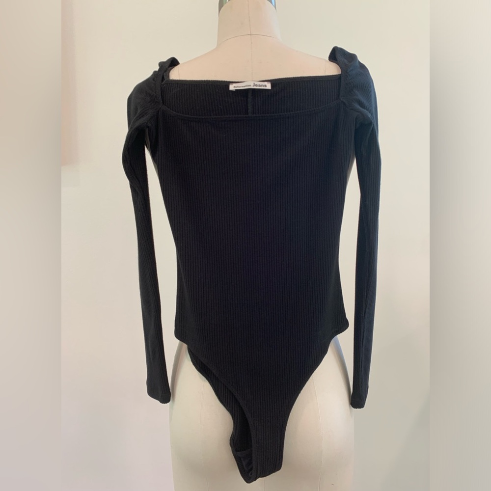 SMALL Long-Sleeve Black Reformation Bodysuit